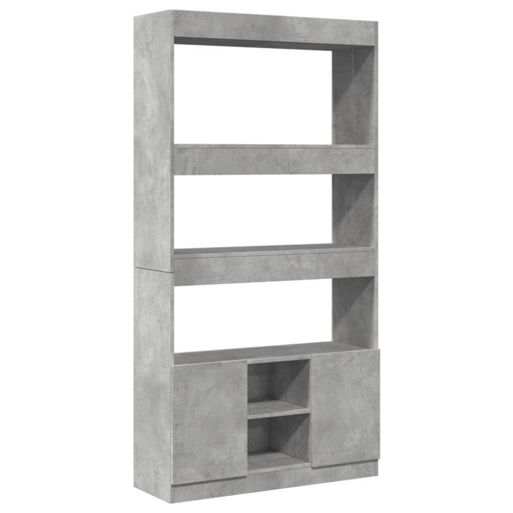 vidaXL Dulap înalt, gri beton, 92x33x180 cm, lemn prelucrat