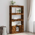 vidaXL Dulap înalt, stejar fumuriu, 92x33x180 cm, lemn prelucrat vidaXL Dulap înalt, stejar fumuriu, 92x33x180 cm, lemn prelucrat