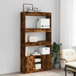 vidaXL Dulap înalt, stejar fumuriu, 92x33x180 cm, lemn prelucrat vidaXL Dulap înalt, stejar fumuriu, 92x33x180 cm, lemn prelucrat