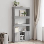 vidaXL Dulap înalt, gri sonoma, 92x33x180 cm, lemn prelucrat vidaXL Dulap înalt, gri sonoma, 92x33x180 cm, lemn prelucrat