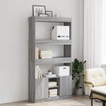 vidaXL Dulap înalt, gri sonoma, 92x33x180 cm, lemn prelucrat vidaXL Dulap înalt, gri sonoma, 92x33x180 cm, lemn prelucrat
