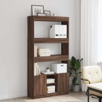 vidaXL Dulap înalt, stejar maro, 92x33x180 cm, lemn prelucrat vidaXL Dulap înalt, stejar maro, 92x33x180 cm, lemn prelucrat