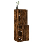 vidaXL Dulap de farmacie stejar fumuriu, 40x41x144,5cm, lemn prelucrat vidaXL Dulap de farmacie stejar fumuriu, 40x41x144,5cm, lemn prelucrat