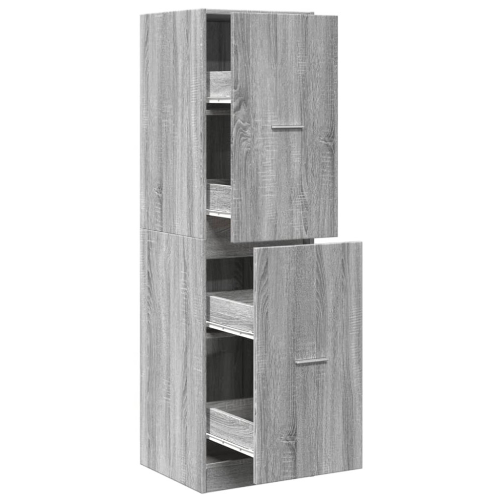 vidaXL Dulap de farmacie, sonoma gri, 40x41x144,5 cm, lemn prelucrat