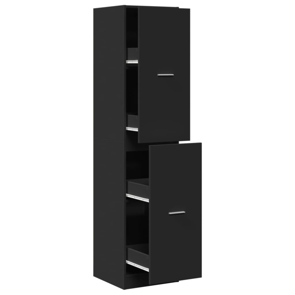vidaXL Dulap de farmacie, negru, 40x41x174,5 cm, lemn prelucrat
