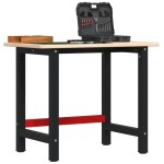 vidaXL Banc de lucru 100x60x81,5 cm lemn masiv stejar, dreptunghiular vidaXL Banc de lucru 100x60x81,5 cm lemn masiv stejar, dreptunghiular