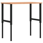 vidaXL Banc lucru 100x60x(71,5-98) cm lemn masiv fag, dreptunghiular