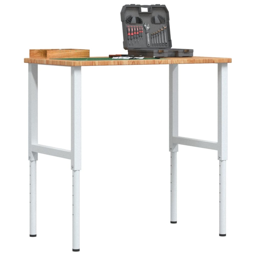 vidaXL Banc lucru maro 100x60x(71,5-98)cm lemn masiv stejar dreptunghi