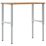 vidaXL Banc lucru maro 100x60x(71,5-98)cm lemn masiv stejar dreptunghi vidaXL Banc lucru maro 100x60x(71,5-98)cm lemn masiv stejar dreptunghi