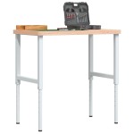 vidaXL Banc de lucru 100x60x(73-99,5) cm lemn masiv fag dreptunghiular vidaXL Banc de lucru 100x60x(73-99,5) cm lemn masiv fag dreptunghiular