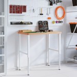vidaXL Banc de lucru 100x60x(73-99,5) cm lemn masiv fag dreptunghiular vidaXL Banc de lucru 100x60x(73-99,5) cm lemn masiv fag dreptunghiular