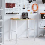 vidaXL Banc lucru 100x60x(71,5-98) cm lemn masiv stejar