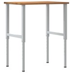 vidaXL Banc lucru maro 80x60x(71,5-98) cm lemn masiv stejar vidaXL Banc lucru maro 80x60x(71,5-98) cm lemn masiv stejar