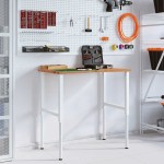 vidaXL Banc lucru maro 100x60x(71,5-98)cm lemn masiv stejar