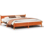 vidaXL Cadru de pat fără saltea, maro ceruit 200x200 cm lemn masiv pin vidaXL Cadru de pat fără saltea, maro ceruit 200x200 cm lemn masiv pin