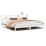 vidaXL Cadru de pat fără saltea, alb, 180x200 cm, lemn masiv pin vidaXL Cadru de pat fără saltea, alb, 180x200 cm, lemn masiv pin
