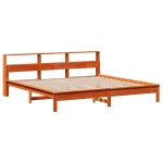 vidaXL Cadru de pat fără saltea, maro ceruit 180x200 cm lemn masiv pin