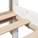 vidaXL Cadru de pat fără saltea, alb, 135x190 cm, lemn masiv de pin