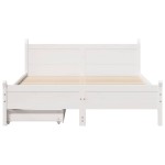 vidaXL Cadru de pat fără saltea, alb, 120x200 cm, lemn masiv pin vidaXL Cadru de pat fără saltea, alb, 120x200 cm, lemn masiv pin