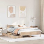 vidaXL Cadru de pat fără saltea, 135x190 cm, lemn masiv de pin vidaXL Cadru de pat fără saltea, 135x190 cm, lemn masiv de pin