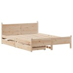 vidaXL Cadru de pat fără saltea, 135x190 cm, lemn masiv de pin vidaXL Cadru de pat fără saltea, 135x190 cm, lemn masiv de pin