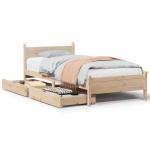 vidaXL Cadru de pat fără saltea, 75x190 cm, lemn masiv de pin