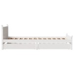 vidaXL Cadru de pat fără saltea, alb, 75x190 cm, lemn masiv de pin