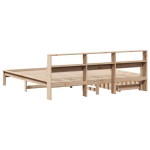 vidaXL Pat cu bibliotecă fără saltea, 200x200 cm, lemn masiv de pin