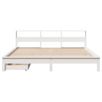 vidaXL Pat cu bibliotecă fără saltea, 180x200 cm, lemn masiv de pin