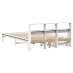 vidaXL Pat cu bibliotecă fără saltea, alb, 140x200 cm, lemn masiv pin vidaXL Pat cu bibliotecă fără saltea, alb, 140x200 cm, lemn masiv pin
