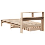 vidaXL Pat cu bibliotecă fără saltea, 90x200 cm, lemn masiv pin vidaXL Pat cu bibliotecă fără saltea, 90x200 cm, lemn masiv pin