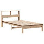 vidaXL Pat cu bibliotecă fără saltea, 90x190 cm, lemn masiv de pin vidaXL Pat cu bibliotecă fără saltea, 90x190 cm, lemn masiv de pin