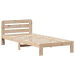 vidaXL Cadru de pat fără saltea, 75x190 cm, lemn masiv de pin