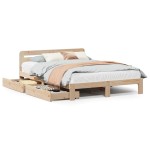 vidaXL Cadru de pat fără saltea, 140x190 cm, lemn masiv de pin vidaXL Cadru de pat fără saltea, 140x190 cm, lemn masiv de pin