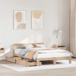 vidaXL Cadru de pat fără saltea, 140x190 cm, lemn masiv de pin vidaXL Cadru de pat fără saltea, 140x190 cm, lemn masiv de pin