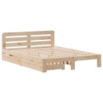 vidaXL Cadru de pat fără saltea, 140x190 cm, lemn masiv de pin vidaXL Cadru de pat fără saltea, 140x190 cm, lemn masiv de pin