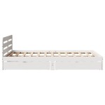 vidaXL Cadru de pat fără saltea, alb, 140x190 cm, lemn masiv de pin vidaXL Cadru de pat fără saltea, alb, 140x190 cm, lemn masiv de pin
