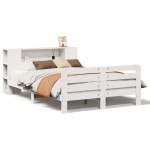 vidaXL Cadru de pat fără saltea, alb, 120x200 cm, lemn masiv pin vidaXL Cadru de pat fără saltea, alb, 120x200 cm, lemn masiv pin