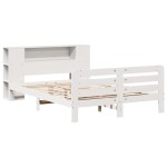 vidaXL Cadru de pat fără saltea, alb, 150x200 cm, lemn masiv pin vidaXL Cadru de pat fără saltea, alb, 150x200 cm, lemn masiv pin