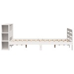 vidaXL Cadru de pat fără saltea, alb, 140x190 cm, lemn masiv de pin