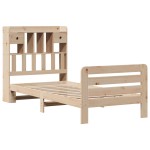 vidaXL Pat cu bibliotecă fără saltea, 90x200 cm, lemn masiv pin vidaXL Pat cu bibliotecă fără saltea, 90x200 cm, lemn masiv pin