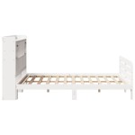 vidaXL Pat cu bibliotecă fără saltea, alb, 140x200 cm, lemn masiv pin