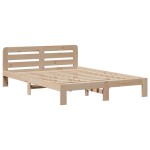 vidaXL Pat cu bibliotecă fără saltea, 150x200 cm, lemn masiv de pin