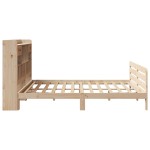 vidaXL Pat cu bibliotecă fără saltea, 180x200 cm, lemn masiv de pin