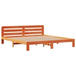 vidaXL Pat cu bibliotecă fără saltea maro 200x200 cm lemn masiv de pin
