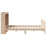 vidaXL Pat cu bibliotecă fără saltea, 135x190 cm, lemn masiv de pin vidaXL Pat cu bibliotecă fără saltea, 135x190 cm, lemn masiv de pin