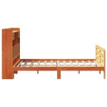 vidaXL Pat cu bibliotecă fără saltea maro 135x190 cm lemn masiv de pin