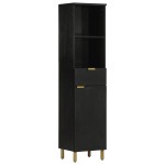 vidaXL Set mobilier de baie, 5 piese, negru, lemn prelucrat