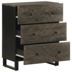 vidaXL Bufete 2 buc Negru 60x33x75 cm Lemn masiv Mango