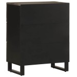 vidaXL Bufete 2 buc Negru 60x33x75 cm Lemn masiv Mango